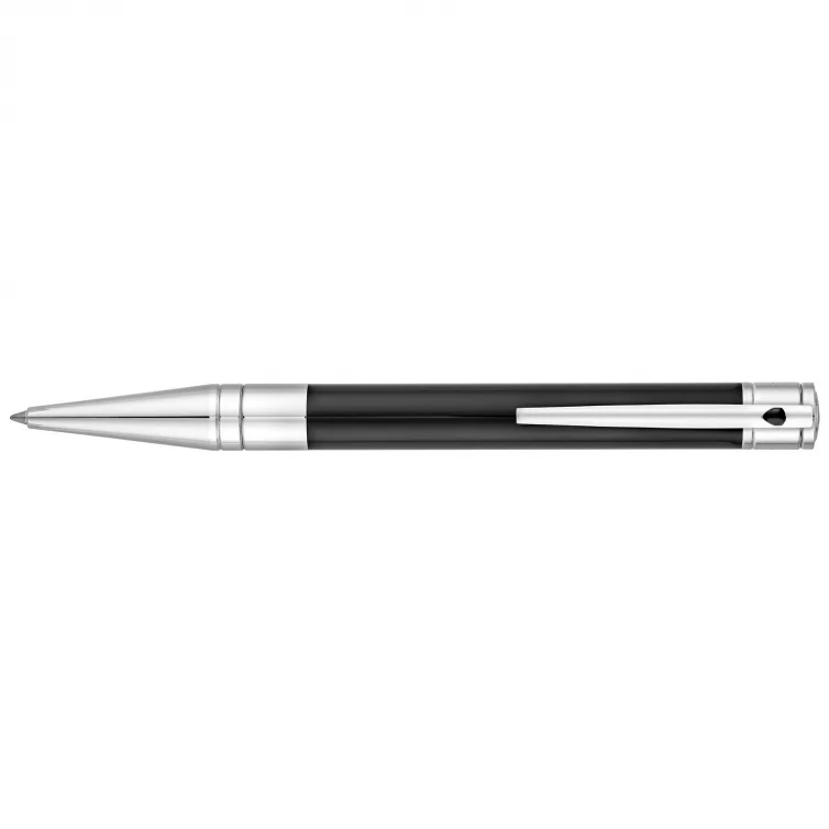 Kugelschreiber ST Dupont D-Initial Schwarz und Chrom | Exclusive Pen