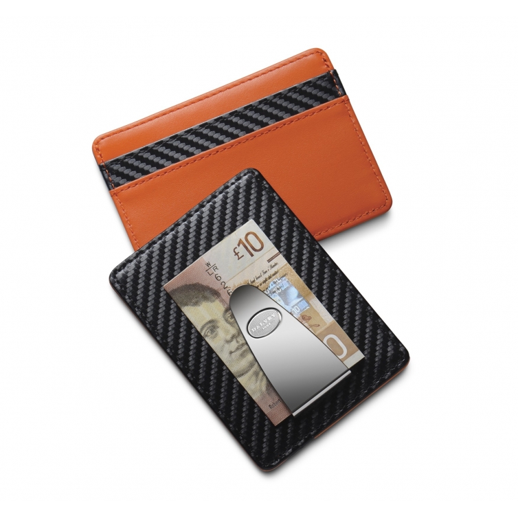 Dalvey Acess Porte-cartes de crédit et pince à billets en fibre de carbone  avec Orange| Exclusive Pen