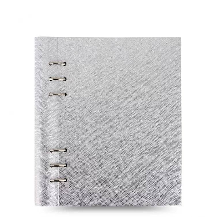 Filofax Clipbook Saffiano Metallic A5 stříbrný | Exclusive Pen
