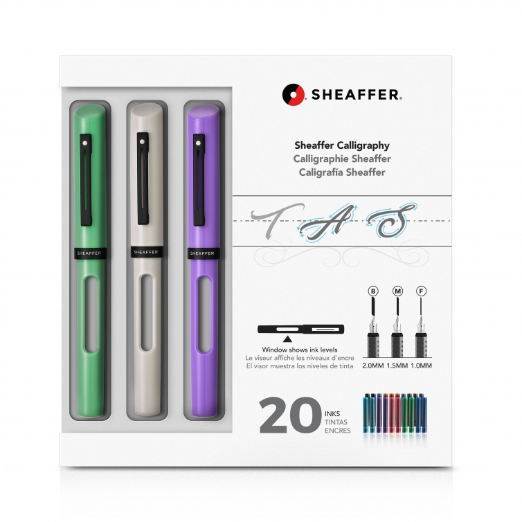 Sheaffer Calligraphy Stylo Plume Maxi Kit Menthe, Blanc, Violet | Exclusive  Pen