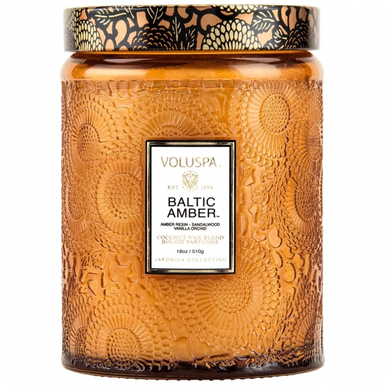 Voluspa Baltic Amber Large Glass Jar Candle | Exclusive Pen
